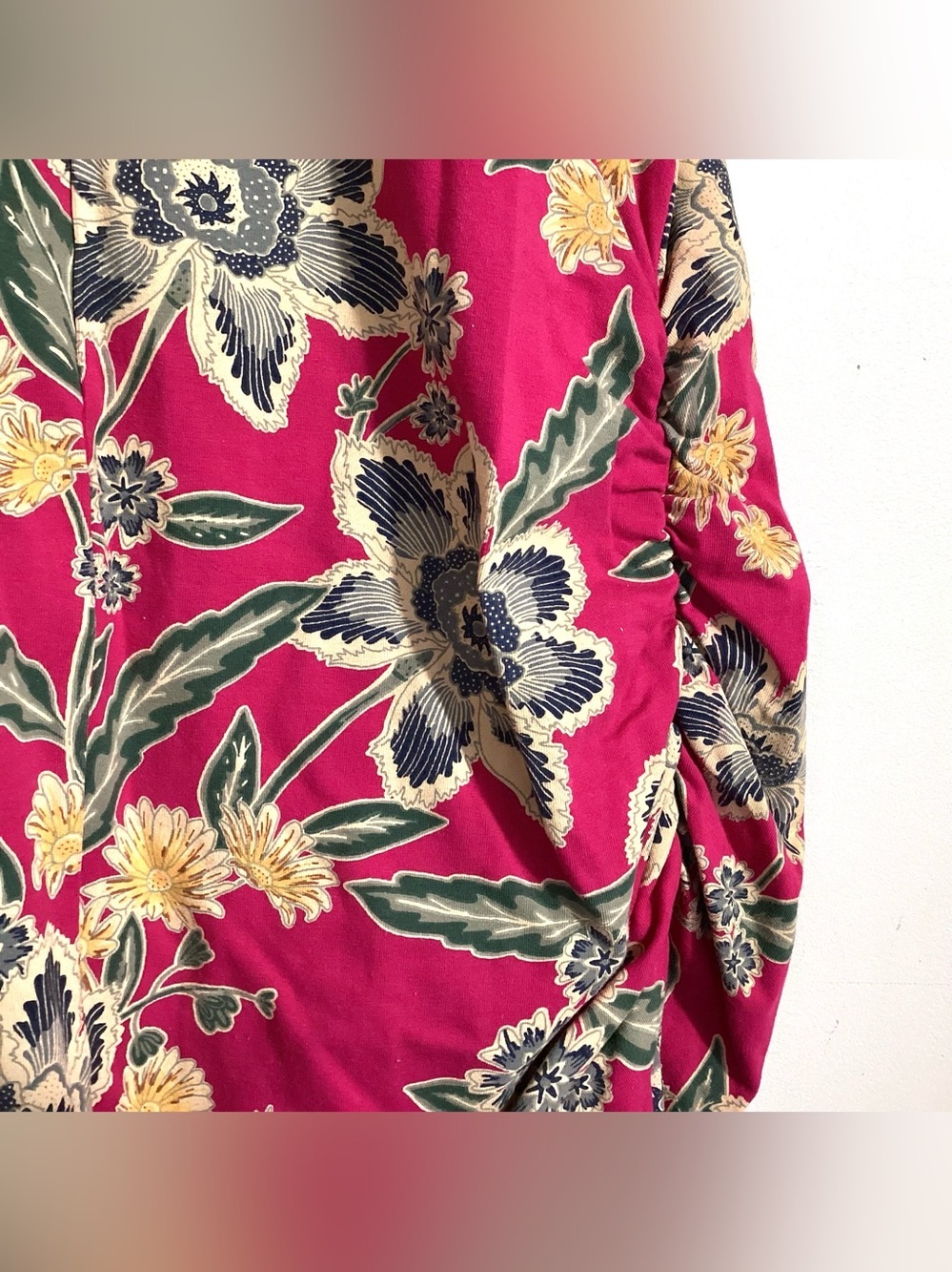Old Navy Maternity Sleeveless Floral Slub Ruched Midi Dress L - Picture 11 of 15